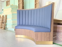 Banquette Courbe Personnalisée en Cuir PU pour Restaurant, Canapé de Restaurant, Banc pour Café, Hôtel, Mobilier Commercial et Hôtellerie