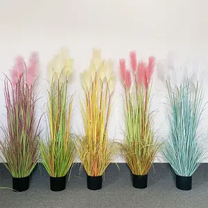 Binse 90/120/150cm Weiß Rosa Lila Grün Pampa Künstliche Landschafts gestaltung Topf Pampas Gras