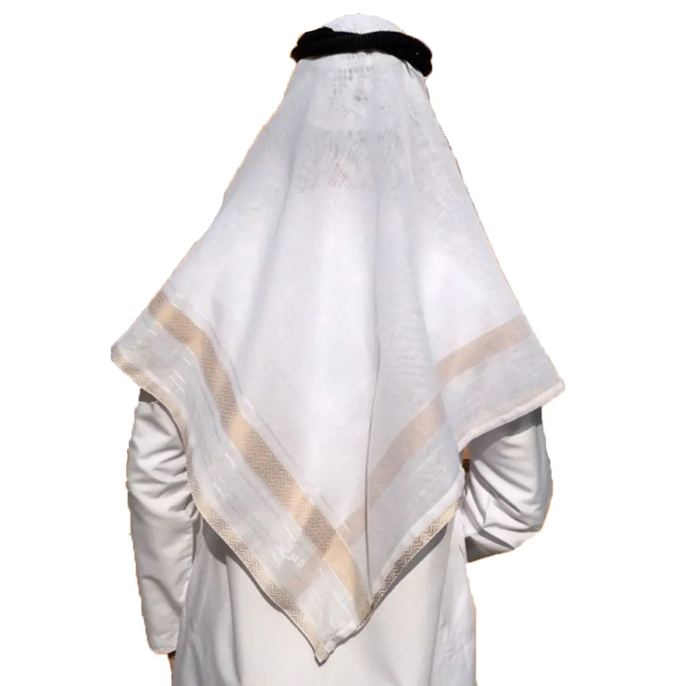 أوشحة رأس رجالية عربية موديل 2022 من كوفية, أوشحة رأس رجالية مناسبة للعرب في دبي مزودة بطبقات مزدوجة من الدانتيل