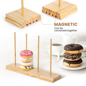 2026 support <span class=keywords><strong>de</strong></span> support <span class=keywords><strong>de</strong></span> beignet chaud en bois Bagel support <span class=keywords><strong>de</strong></span> beignet affichage Table à Dessert 4 chevilles bois beignet empileur <span class=keywords><strong>tour</strong></span> supports pour douches nuptiales - Product Image 3
