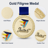 Op maat gemaakte vergulde emaille sportmedaille, rond met gegolfde rand, meerkleurig 2D emaille, Centraal-Aziatische evenementenprijs met lint