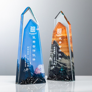 Customized Crystal <b>Trophy</b> 10x24cm Laser <b>Engraved</b> Digital Printing Durable Conference Business Gift - Product Image 4