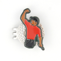 Usine En Gros Tiger Woods Vert Veste Balle Marqueur Équipement De Golf Magnétique Chapeau Pince Vert Métal Balle Fourche Métal Artisanat