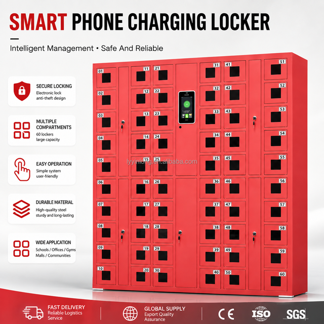 Yinlong Smart Phone Charging Locker Mobile Phone Charging Station Steel Cabinet with Face Recognition for Gym School Office