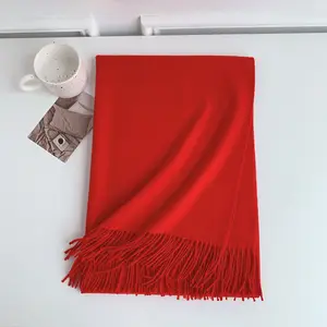 Wholesale Autumn Winter Cashmere Thickened Warm Solid Color Large Size Cape Twill Pashmina Neck Scarves Shawls For Women And Men