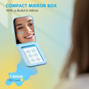 Patchs Hydrocolloïdes Anti-Boutons Marque Blanche Star avec Boîte Miroir Colorée – 32 Unités, Invisibles et Imperméables pour le Visage - Product Image 2