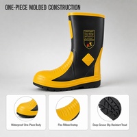 Bottes en caoutchouc pour pompiers professionnels, résistantes à la chaleur, anti-flammes, antidérapantes, avec embout en acier, durables, bottes de sécurité pour la lutte contre les incendies