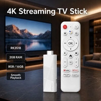 Android 14 4K TV Stick RK3518 2GB RAM 16GB ROM WiFi 6 BT 5.4 Control Remoto por Voz H96 MAX OEM ODM
