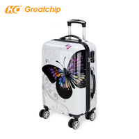 Valise à roulettes à imprimé papillon 16 pouces 20 pouces 24 pouces 28 pouces Sac de voyage Bagages en polycarbonate