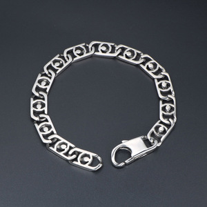 Pulsera de cadena de acero inoxidable de 21,5 cm con diseño de eslabones huecos, joyería de moda para hombres y mujeres CE063 - Product Image 2