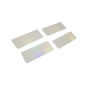Personalizado PET transparente holograma pegatinas transparente holograma de impresión de la etiqueta engomada en tarjeta de PVC