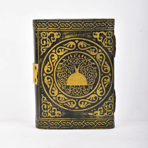 Carnet en cuir style vintage avec 7 pierres, motif étoile céleste, fait main et gaufré, pour la vente en gros - Product Image 3