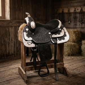 Silla de montar americana de cuero superventas con armazón de plástico, estilo western e inglés, para equitación - Product Image 3