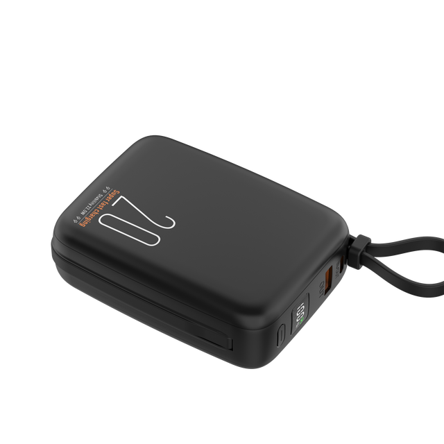 2026 New Trending Wholesale Promotional Gift Gadgets Portable Super 20000mAh PD22.5W Power Bank with Built-in Cables and Lanyard