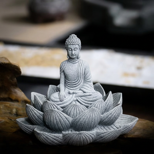 Statue de décoration Bonsaï semi-artisanale bionique, style chinois <span class=keywords><strong>Bouddha</strong></span> Zen, micro-paysage d'intérieur, pour salon, entrée, boutique - Product Image 5