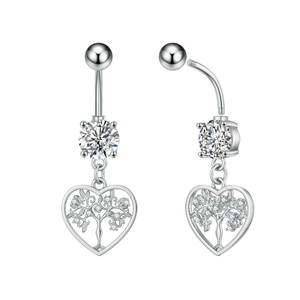 14G Zilveren Serie Sexy Navel Ringen Boog Hart Bloem Bungelende Gebogen Buik <span class=keywords><strong>Piercing</strong></span> Zirkoon Czs Elegante Bruiloften - Product Image 5