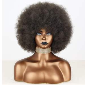 <span class=keywords><strong>Peluca</strong></span> Afro Rizada Negra Estilo Disco Hippie de los 70, Tamaño Pequeño, Material de Fibra Resistente a Altas Temperaturas para Mujeres Negras - Product Image 5