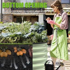 9 in 1 Practical Steel Rustproof <strong>Galvanised</strong> Sturdy <strong>Raised</strong> <strong>Bed</strong> for Garden Kit Innovative Vegetable <strong>Bed</strong> Green 240 X 60 X 37 cm - Product Image 5