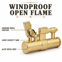 Briquet à kérosène vintage en gros, flamme nue rétro, grand réservoir de carburant, design vieilli, cadeau d'affaires pour hommes