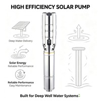 Pompe submersible solaire DC de 6 pouces pour puits profond, haute puissance, haute tension, centrifuge, pour l'approvisionnement en eau hors réseau