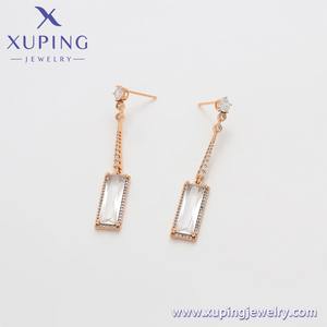 X000753441 XUPING <span class=keywords><strong>Orecchini</strong></span> Pendenti Lunghi <span class=keywords><strong>Rettangolari</strong></span> con Zirconi Placcati Oro 18K per Donne, Stile Minimalista, Vendita all'Ingrosso - Product Image 3