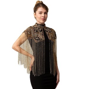 Capa <span class=keywords><strong>de</strong></span> Hombro con Flecos <span class=keywords><strong>de</strong></span> Lentejuelas y Cuentas Estilo Vintage, Elegante para <span class=keywords><strong>Mujer</strong></span>, para Banquetes y Fiestas, <span class=keywords><strong>Bolero</strong></span> Versátil Formal - Product Image 5