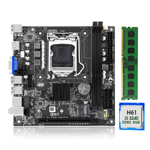 Kit carte mère WENLINK H61 avec processeur Core I3 <span class=keywords><strong>3240</strong></span> Mémoire DDR3 de 8 Go GPU intégré Placa Mae LGA 1155 avec ports NVME - Product Image 1