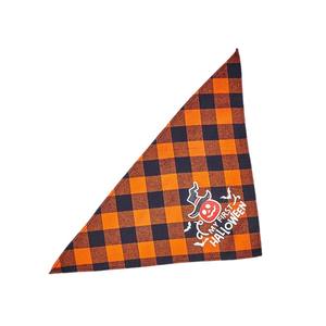 Nouveau coton monocouche Plaid Triangle écharpe chien salive serviette Halloween animal bavoir - Product Image 5