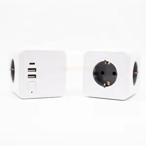 electrical multi wall plug adapter surge protect europe power strip cube socket with usb port outlet