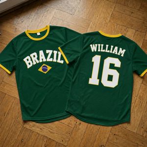 Custom Brazil <b>Soccer</b> Jersey Personalized With Name Number Unisex Adult Sports Shirt Heat Transfer Printing Crew Neck - Product Image 4