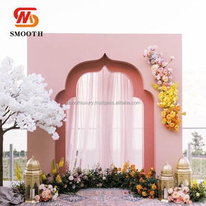 Muslim Pink Wedding Events Stage <b>Backdrop</b> Decoration Festival Acrylic Arch <b>Backdrop</b> <b>Stand</b> For Wedding Event Decoration - Product Image 1