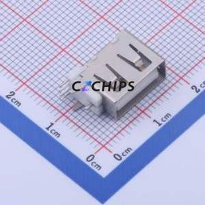 906-161B1018D10200 USB Connector Through hole Component (THT) Connector Type-A USB 2.0 Female Side Insert - Product Image 1