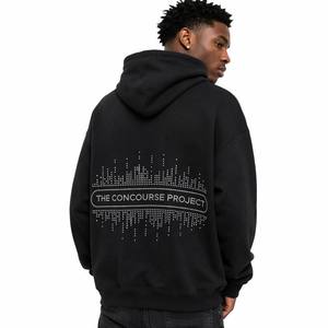 Factory Custom Rhinestone Zip-Up Hoodie Diamond <b>Pullover</b> Oversized Heavy Weight 100% Cotton Autumn Hoodie for <b>Men</b> - Product Image 2