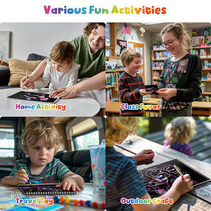 สติกเกอร์ศิลปะแบบขีดข่วนสำหรับเด็กชุดผ้าของเล่นเพื่อการศึกษาระบายสีน้ำระบายสีสร้างสรรค์สำหรับเด็ก - Product Image 6