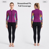 Haut de combinaison de plongée en néoprène respirant anti-UV à manches longues pour femme, idéal pour le surf, le SUP et les sports nautiques