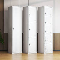Armoire de chambre moderne en acier durable, 3 portes verrouillables, portable, écologique, gain de place, grande capacité