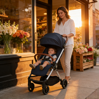 Poussette pliable pour bébé et tout-petit, chariot de transport, landau 3 en 1, poussette compacte pour nouveau-né, poussette de voyage pour bébé