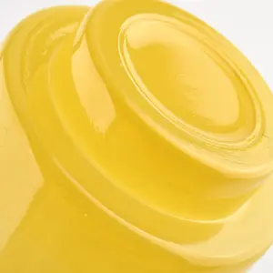 Yellow Glass Vessels For Candles Round Candle Holder In Bulk