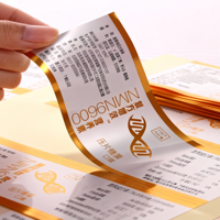 Étiquettes personnalisées transparentes en PET pour flacons de 2 ml à 10 ml, imprimées UV, imperméables, résistantes à l'huile, holographiques, résistantes à la déchirure, adhésives, cosmétiques