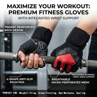 Gants d'entraînement mi-doigts pour hommes, directement de l'usine, avec sangle de maintien du poignet, paume rembourrée antidérapante pour la musculation, les haltères et l'entraînement en salle de sport