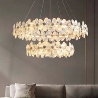Nouvelle lampe suspendue pour chambre principale, style postmoderne, chaleureuse et romantique, en forme de fleur, lustre haut de gamme pour salon, lampe LED en cristal pour hôtel