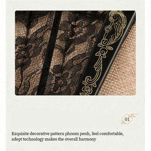 Éventail pliant pour femme, en dentelle, élégant, en coton, fait main, vintage, rétro, avec manche en bambou et pompons en soie, pour mariage, ballet - Product Image 3