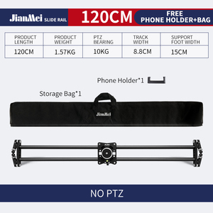 Jianmei Thanh Trượt Video Camera 120 Cm Thanh Đỡ Thanh Trượt Cho Thanh Trượt Thanh Trượt Hệ Thống Ổn Định Nhiếp Ảnh Theo Dõi Đường Ray Giá Ba Chân - Product Image 4