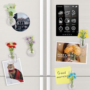 Mini Jarrones Magnéticos para Refrigerador, Pequeños Jarrones de Vidrio con Flores, Decoración Magnética para Refrigerador, Cocina, Oficina, Casillero - Product Image 6