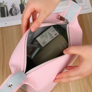 Low MOQ Custom Logo Makeup <strong>Bag</strong> Canvas <strong>Cosmetic</strong> <strong>Bag</strong> with Handle Zipper <strong>Large</strong> <strong>Capacity</strong> Portable Hanging <strong>Travel</strong> Pouch <strong>Bag</strong> for Women - Product Image 2