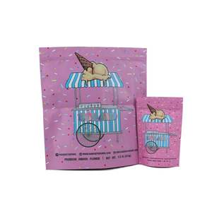 <span class=keywords><strong>Sachets</strong></span> Doypack en plastique à fermeture éclair personnalisés en gros, impression personnalisée, design en mylar pour fleurs, 3,5 g, 250 g, rose, pour gâteau glacé, sachet debout - Product Image 1