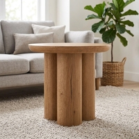 Table basse ronde en bois moderne pour salon, meubles de maison, structure en acier, facile à nettoyer, garantie de 2 ans