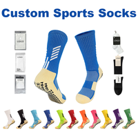 Chaussettes de sport en coton, élasthanne et polyester, écologiques, respirantes, antidérapantes, sans couture, pour le football et l'entraînement, avec motifs numériques dessinés à la main