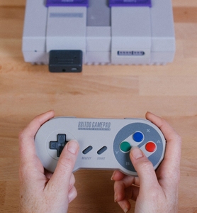 Original 8BitDo 83BA Black Retro Receiver Compatible with SNES SFC Classic Mini Wireless Gamepad <b>Adapter</b> <b>Plug</b> and Play - Product Image 6