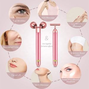 2024 personalizzato Logo 2-in-1 vibrante Beauty Bar in metallo corpo dimagrante viso massaggiatore per la pelle di serraggio e lifting - Product Image 2